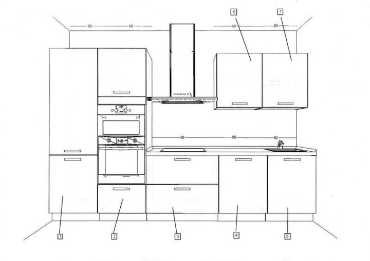 Чертеж Кухни Прямой