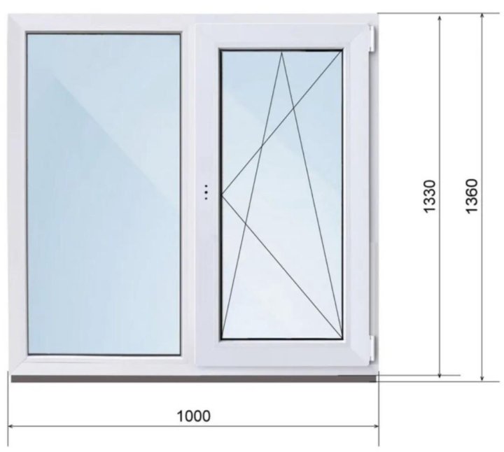 Окно пластиковое двухстворчатое фото