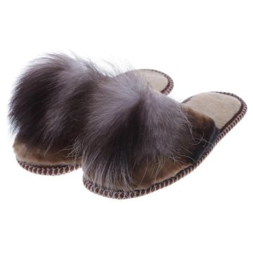 ТАПОЧКИ ЖЕНСКИЕ С ПЕСЦОМ ИЗ МЕХА ОВЧИНЫ