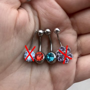 Пирсинг для пупка (мед сталь+фианиты)