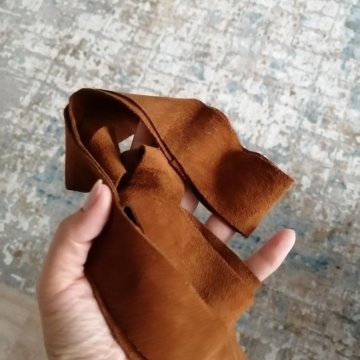Рыжий пояс кушак, натуральная замша