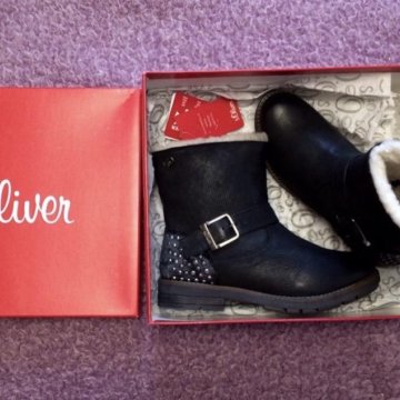 S.Oliver, Германия теплые кожаные полу-сапоги