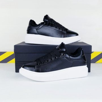 Женские ❄ зимние кеды Alexander McQueen черные????