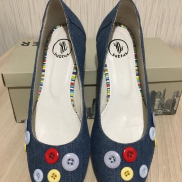 Джинсовые женские туфли.