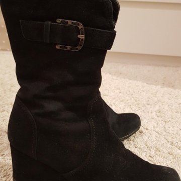 Полусапожки 35 замша и мех натуральные
