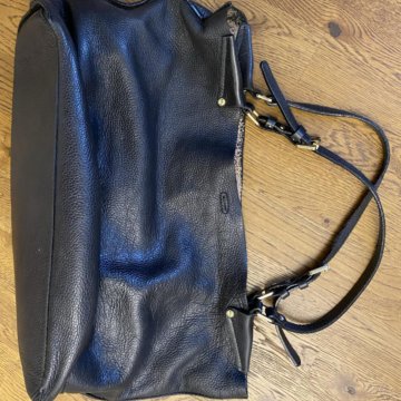 Сумка черная кожаная б/у