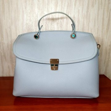 Сумка серо-голубая