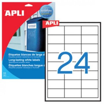Этикетки 01226 ПОЛИЭСТЕРНЫЕ БЕЛЫЕ APLI
