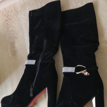 Сапоги замшевые