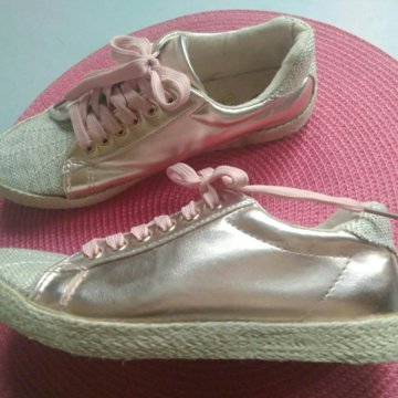 Кеды/р.38/лён+пенька/розовые/новые