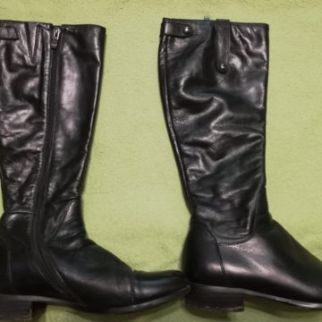 Сапоги кожаные демисезонные