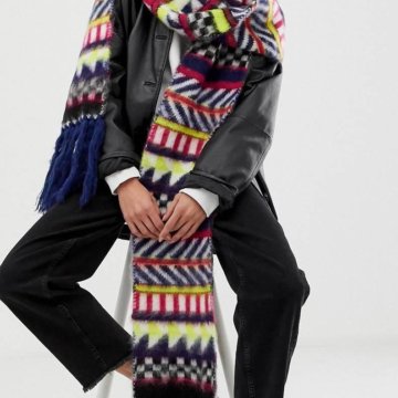 Жаккардовый шарф с кисточками(Англия)