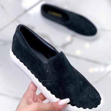 Женские замшевые слипоны