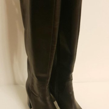 Сапоги женские кожа на широкое голенище