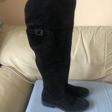 Сапоги ботфорты tamaris замша