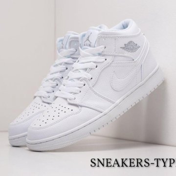 Кроссовки Nike Air Jordan 1 Triple White (36-45)