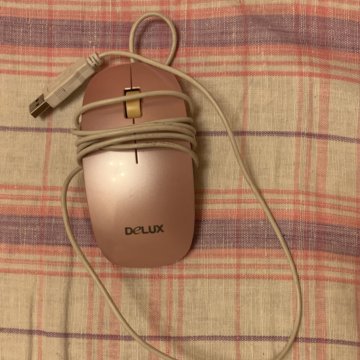 Мышь Delux розовая перламутровая рабочая