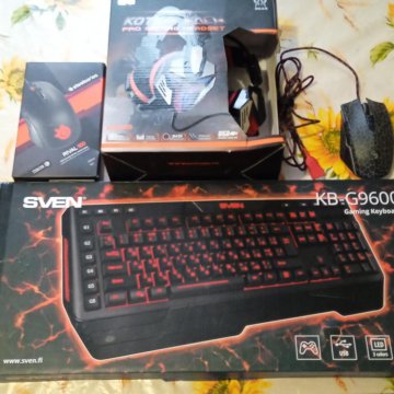 Комплект, клавиатура, мышка, наушники