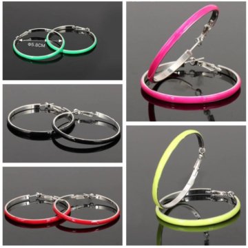 Новые серьги-кольца яркие