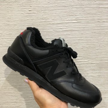 Черные кожаные new balance