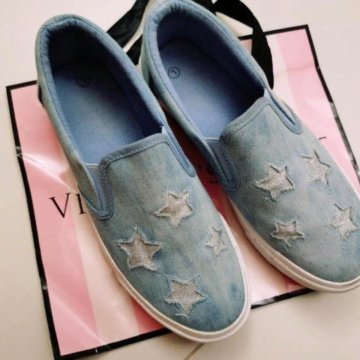 Слипоны из денима 38 размер (Япония)