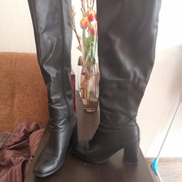 Сапоги женские 39 размер, чёрные, демисезон