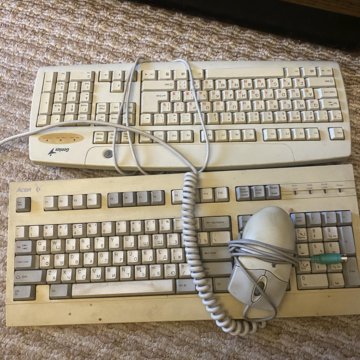 Клавиатура механическая +мышка проводная шариковая