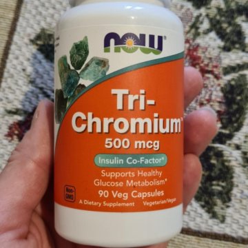 Now Foods Tri-Chromium Хром, 500 мкг.