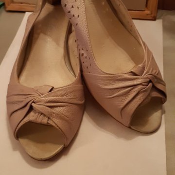 Туфли летние ,светлосерые