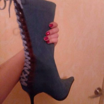 Полусапожки джинсовые (Италия) 38 размер