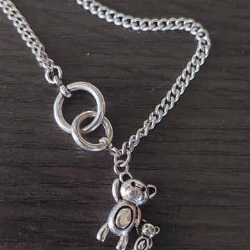 Серебряная цепь с мишками.925 пр