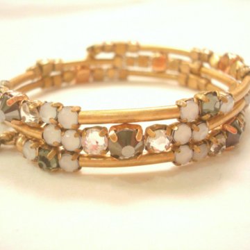 STELLA & DOT. ВИНТАЖНЫЙ БРАСЛЕТ СО СТРАЗАМИ. США