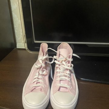 кеды converse розовые на платформе