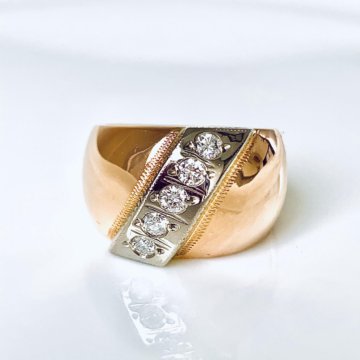 Золотое кольцо с бриллиантами 583 проба