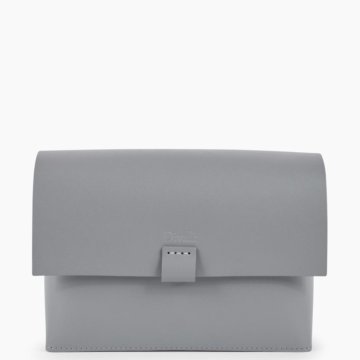 Женская сумка через плечо из натуральной кожи сера