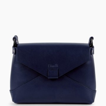 Кожаная женская сумка через плечо синяя A003 sapph