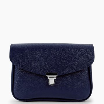 Женская сумка через плечо из натуральной кожи синя