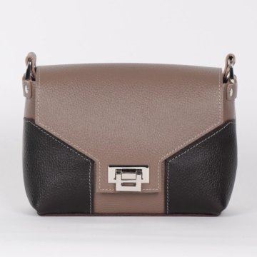 Женская сумка через плечо из натуральной кожи с за