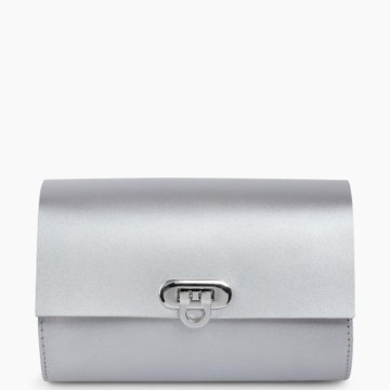 Женская кожаная поясная сумка серебристая A008 sil