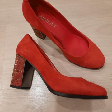 Туфли натуральная замша 24см по стельке