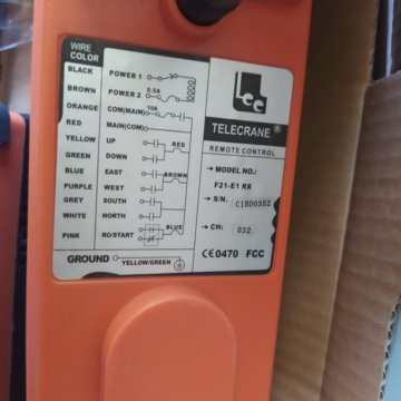 F21 e1b telecrane схема подключения