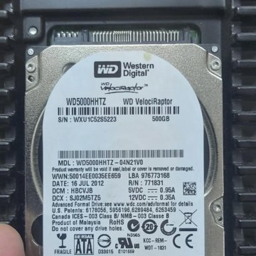 VelociRaptor WD5000hhtz жёсткий диск