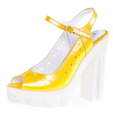 Босоножки кожаные желтые. Размеры 36-40