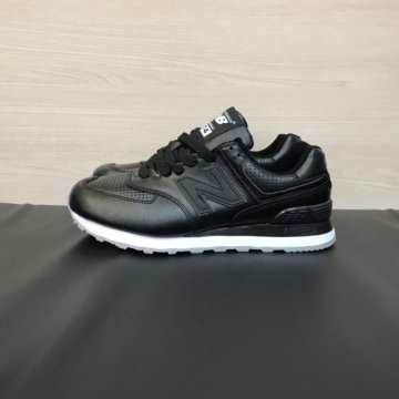 Кроссовки New Balance 574 черные кожаные