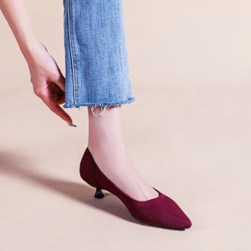 ???? Летние вязанные туфли женские бордовые 40 39,5