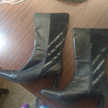 Сапожки осенние 38 размер, кожанные