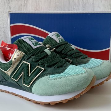 Кроссовки New Balance 574, зелёно-салатовые
