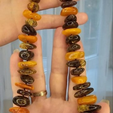 Бусы натуральный янтарь
