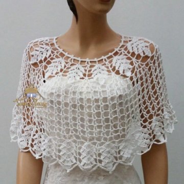 Накидка ажурная, шерсть