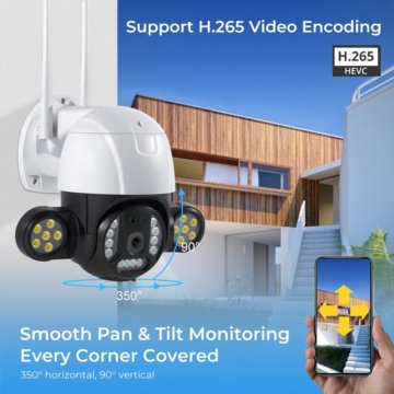 IP WIFI PTZ Внешняя видеокамера прожектор 5MP